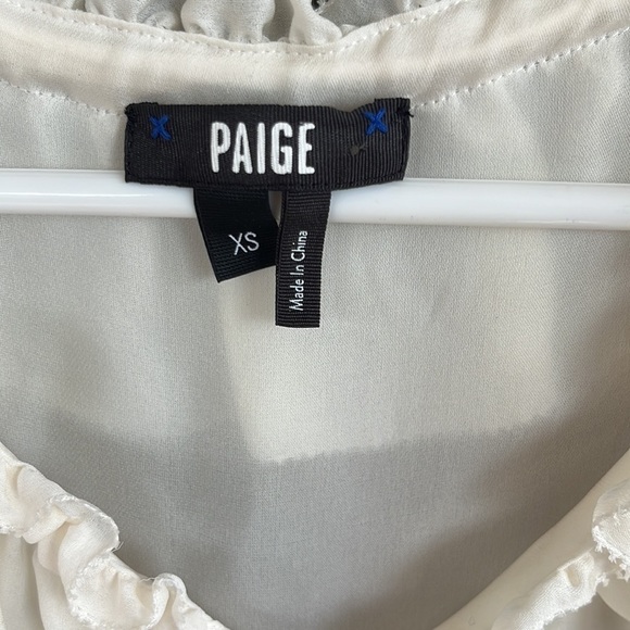 PAIGE Cream Ruffle Blouse - Picture 3 of 9